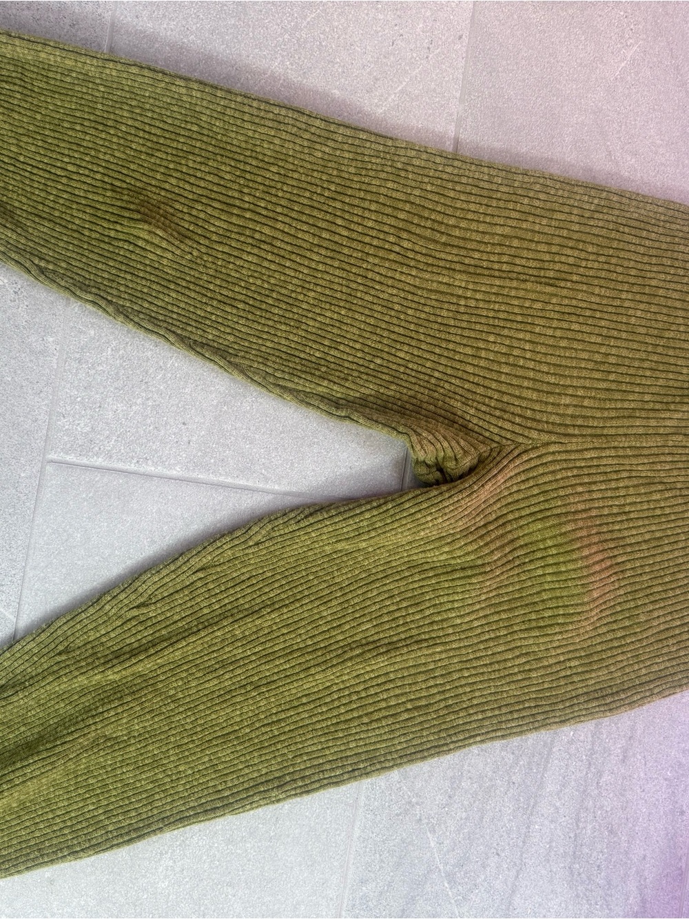 Olive Green Ribbed Women's Sweats
